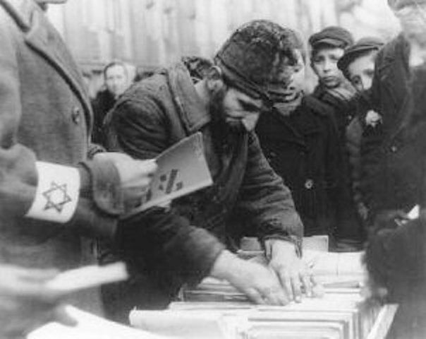 Street vendor sells old Hebrew books in the Ghetto